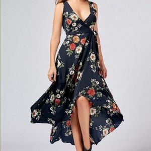 BNWOT Floral High Lo Wrap Dress